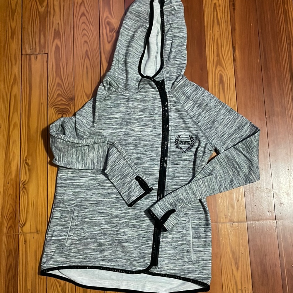 VS PINK Lightweight Full Offset Zip Hoodie- XS